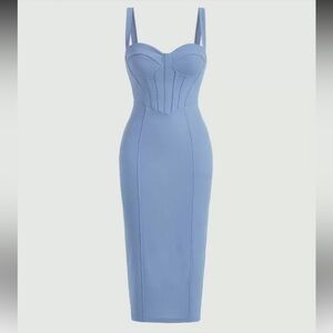 SHEIN Light Blue Midi Dress